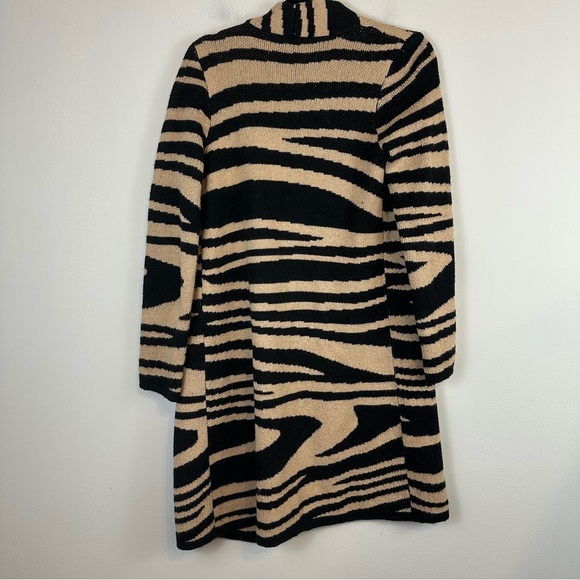 Chico's | Tan and Black Zebra Print Open Front Cardigan Size Small (Chico's 0) - Picture 3 of 3